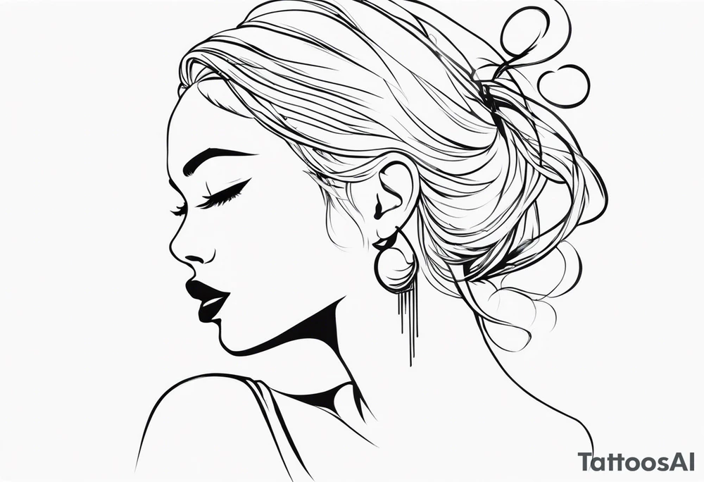 humming girl tattoo idea