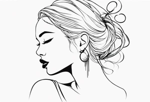 humming girl tattoo idea