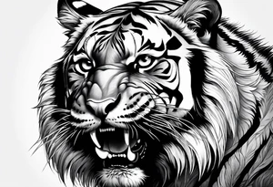 Tiger with owl eyes tattoo idea