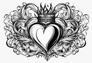 real heart on fire tattoo idea