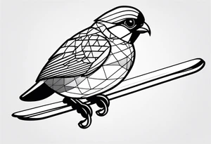 Partridge on skis with pit vipers minimalist tattoo idea