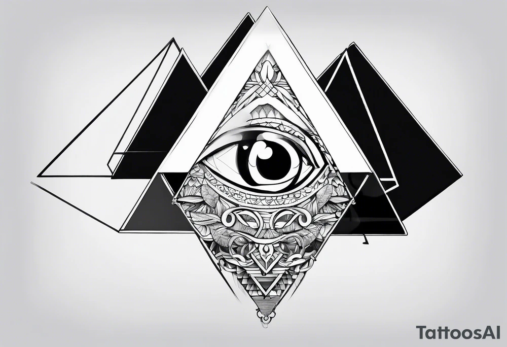 triangle a person looking inside tattoo idea