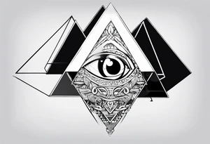triangle a person looking inside tattoo idea