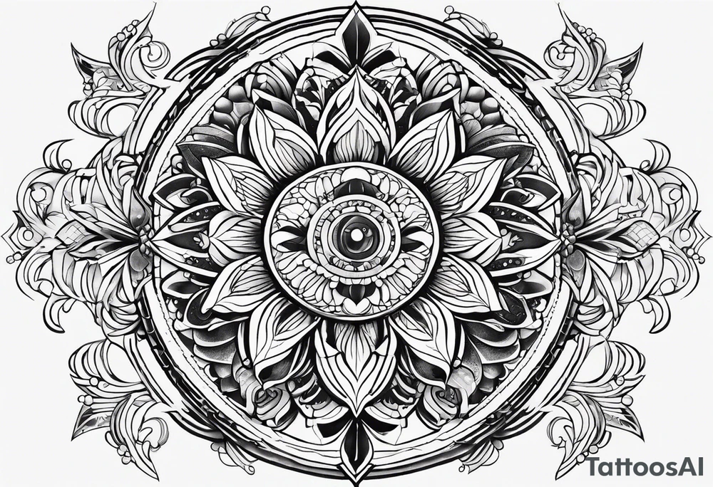 Fine line symmetry tattoo idea