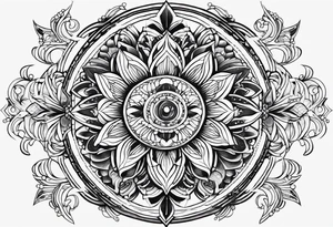 Fine line symmetry tattoo idea