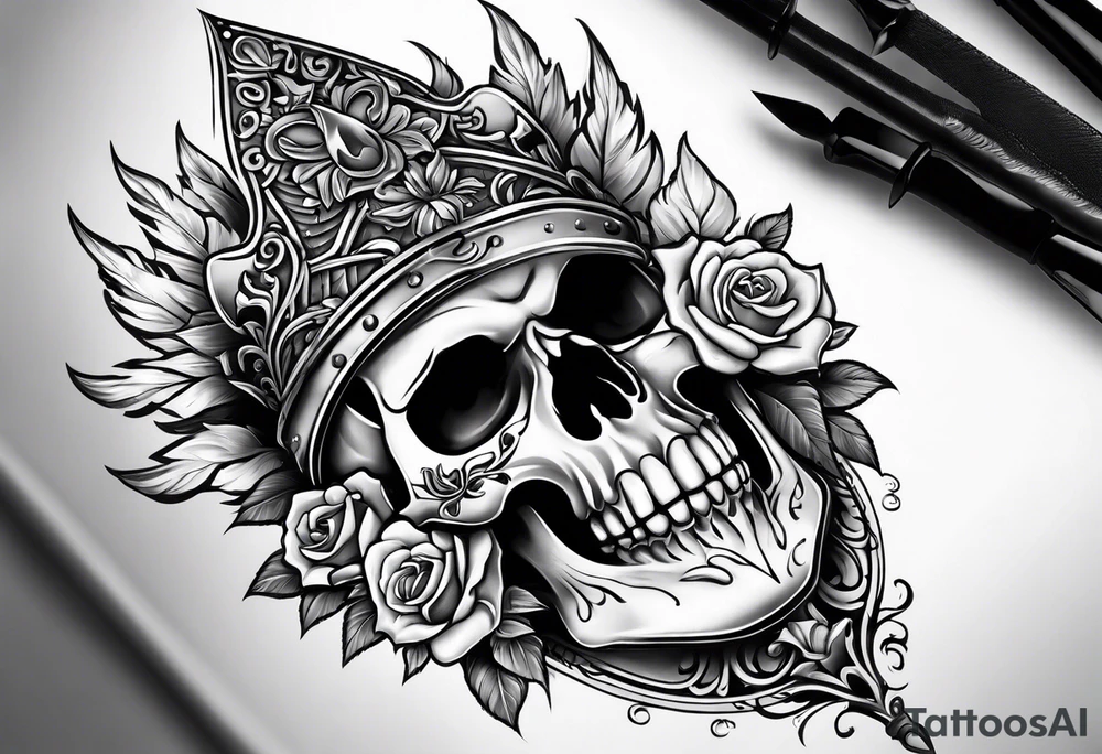 Skull and dagger tattoo idea
