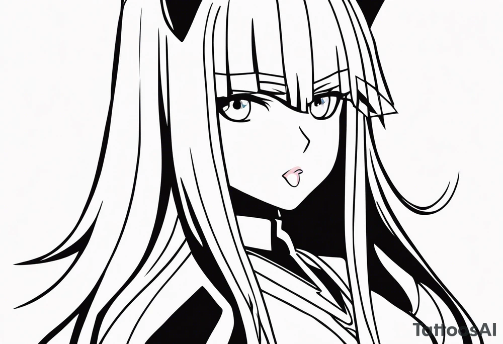 Zero two anime character tattoo idea