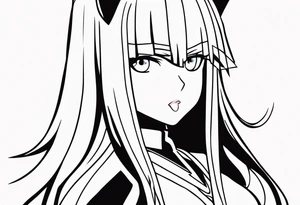 Zero two anime character tattoo idea
