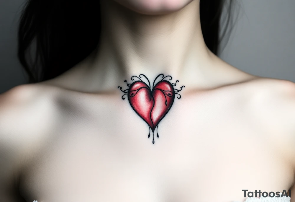 red heart tattoo idea