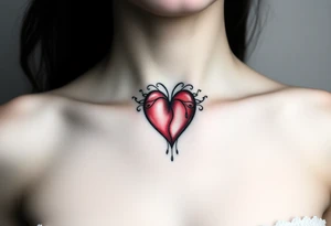 red heart tattoo idea