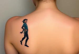 Peter Pan and his shadow. But the shadow is actually Michael Jackson. tattoo idea