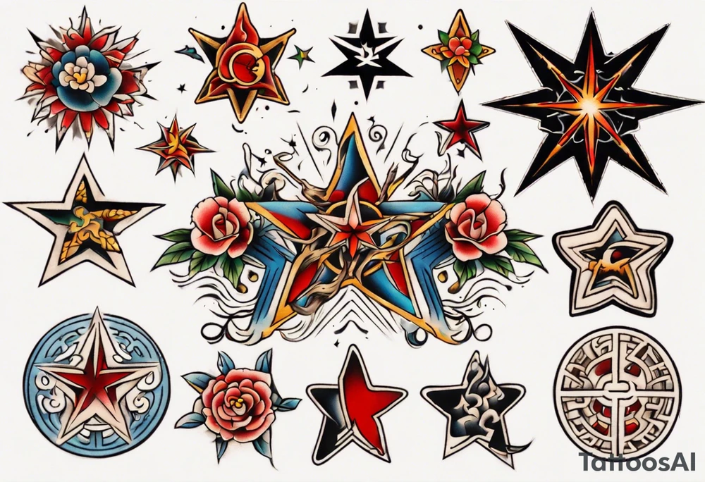 traditional Star tattoo tattoo idea