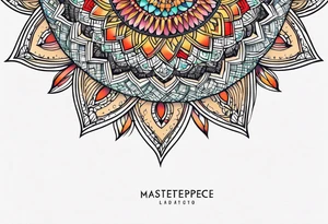 Geometric mandala flowers tattoo idea