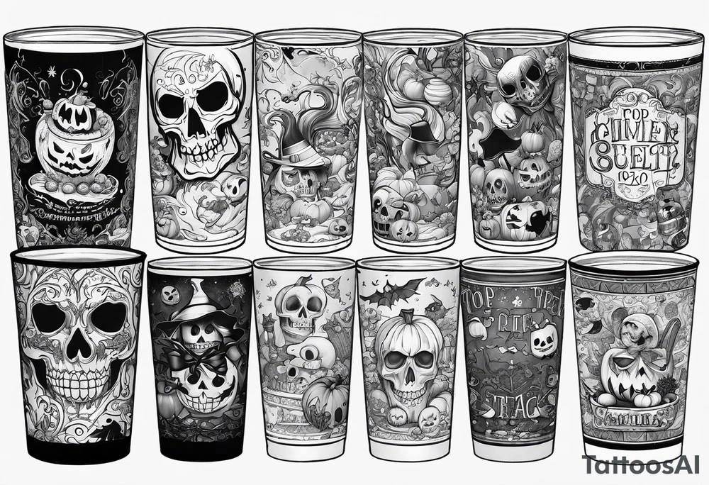 Trick or treat, 20 oz tumbler banner design, candy, minimalist tattoo idea