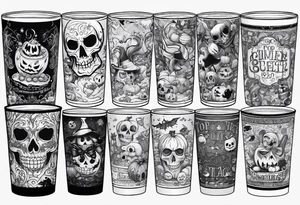 Trick or treat, 20 oz tumbler banner design, candy, minimalist tattoo idea