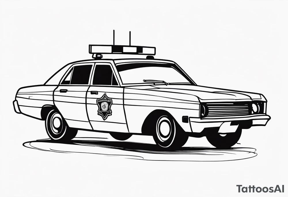 Burning police car tattoo idea