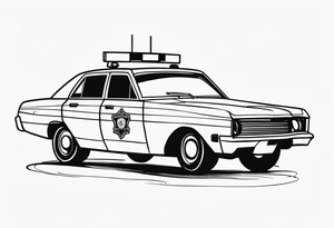 Burning police car tattoo idea