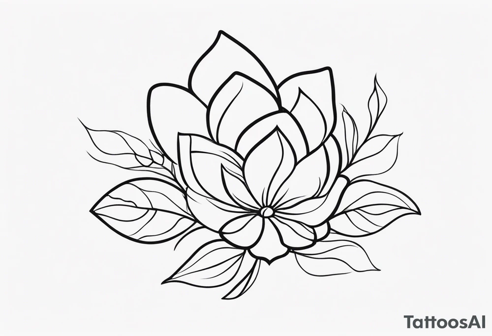 Flower paw print tattoo idea