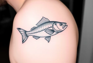 Fish  on the outside of your fist tattoo idea