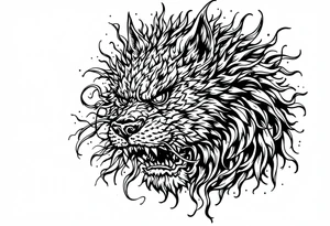 Japanese female Fu dog tattoo idea