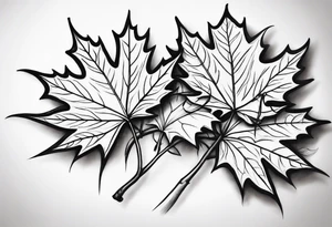 intertwined maple leaves tattoo idea