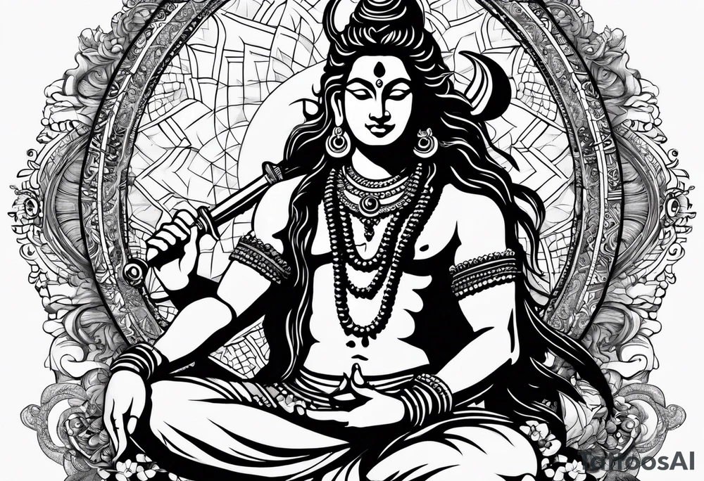 Lord shiva around with  karma , always positive, nothing deep , spiritual Sanskrit words tattoo idea