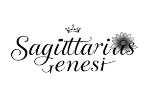 Sagittarius Genesis and a crown and sunflower tattoo idea
