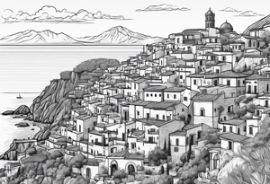 Outline of the region of the  Calabria map tattoo idea