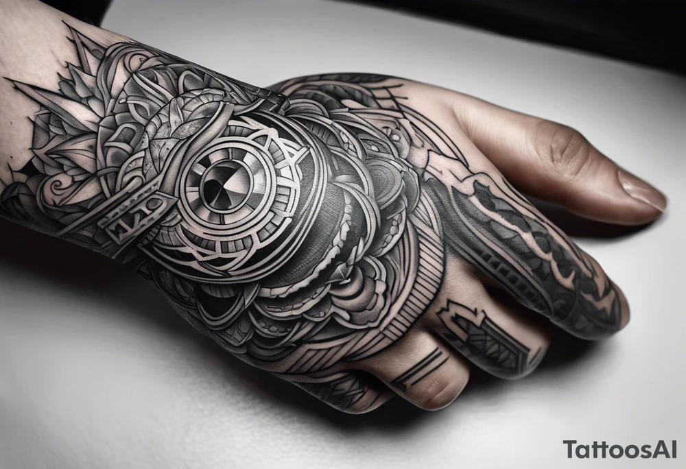 Cyber hand tattoo idea