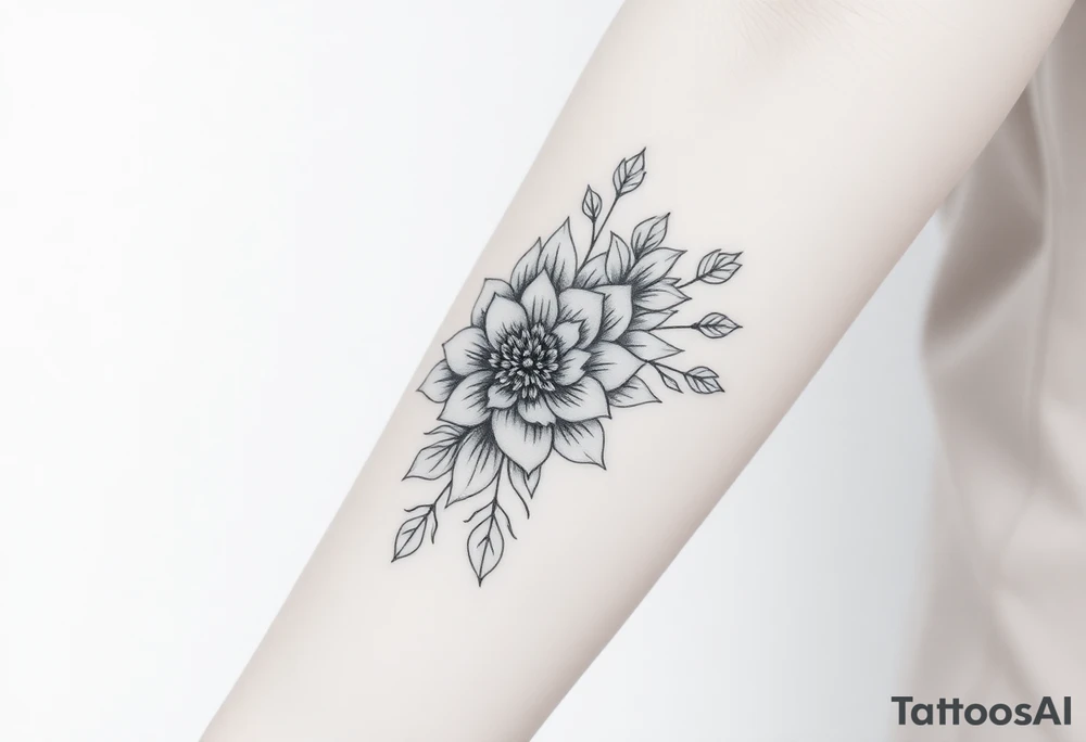 Large floral design tattoo idea