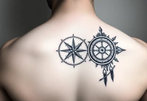 Compass for side of neck tattoo idea