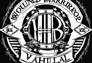 Wounded warrior valhalla shield barb wire tattoo idea