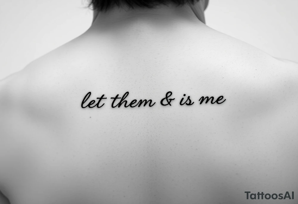 Small Fine line dainty cursive tattoo with the saying “let them & let me” on back tattoo idea