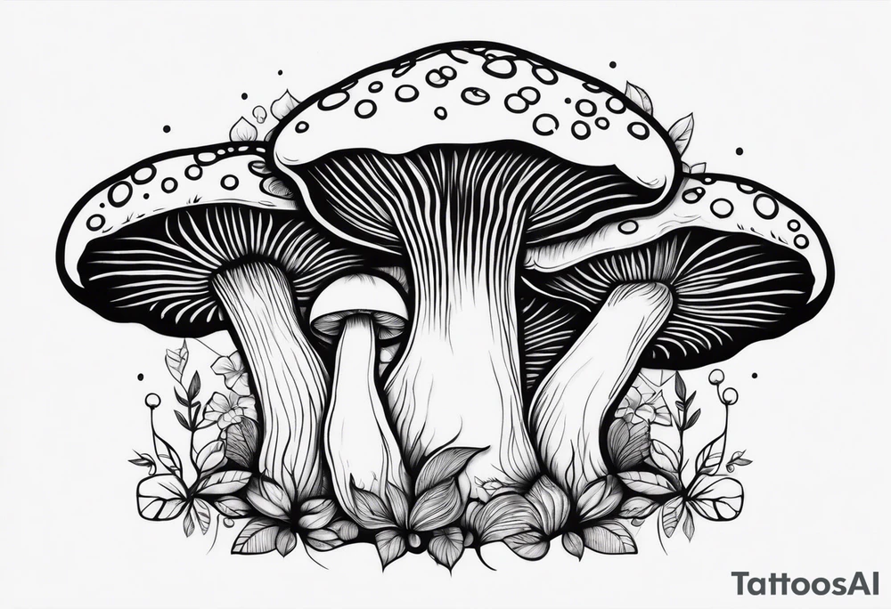 Charming Mushroom tattoo idea