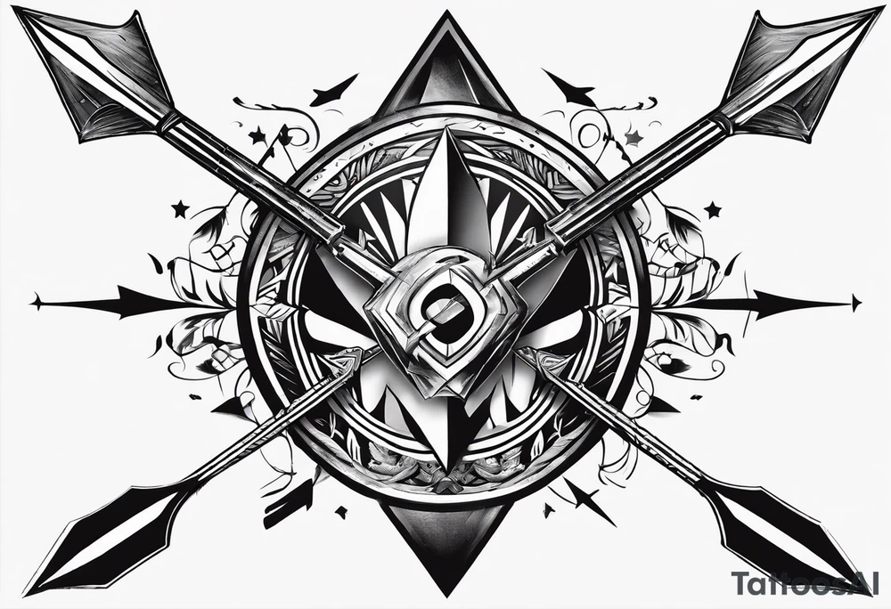 Arrows pointing in opposite direction. One says Arlo and the other says Benny tattoo idea