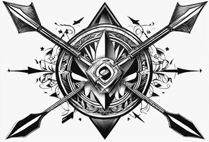 Arrows pointing in opposite direction. One says Arlo and the other says Benny tattoo idea