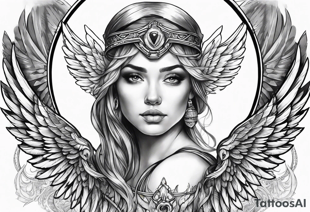 Halo and wings tattoo idea