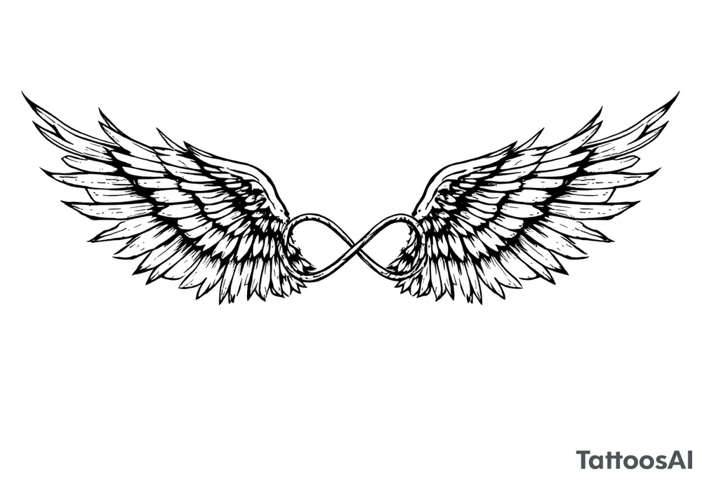 Infinity Loop made of wings tattoo idea