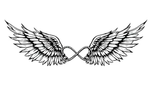 Infinity Loop made of wings tattoo idea
