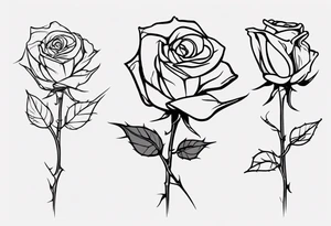 a one-line rose, add some red blood and thorns, tall tattoo idea
