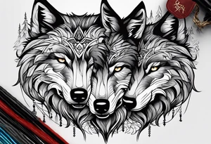 Wolves looking at you tattoo idea