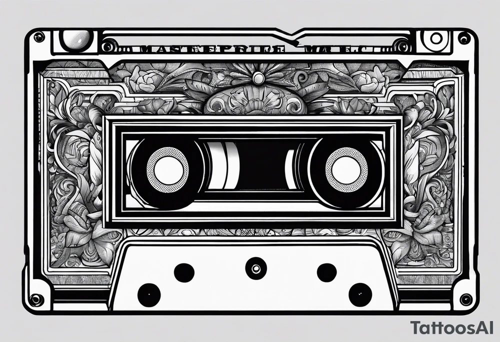 cassette tape with large label tattoo idea