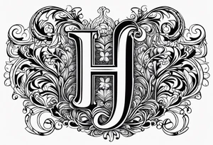 Honorata and Jacek marriage. Generate a tattoo from the letters H and J. I ask for a subtle design tattoo idea