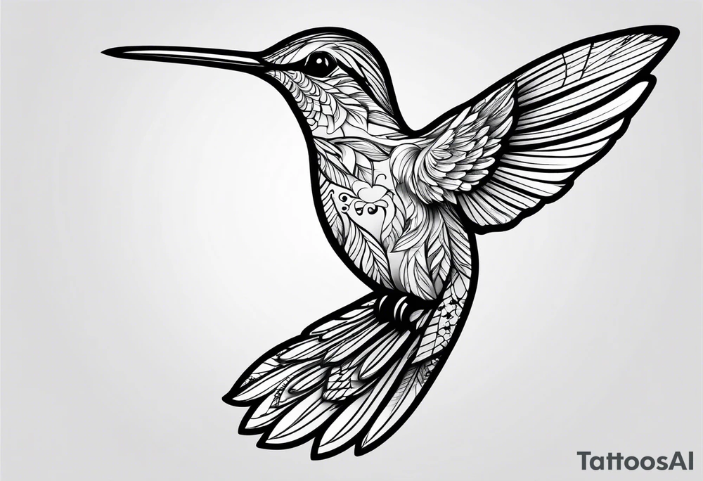 one hummingbird tattoo idea