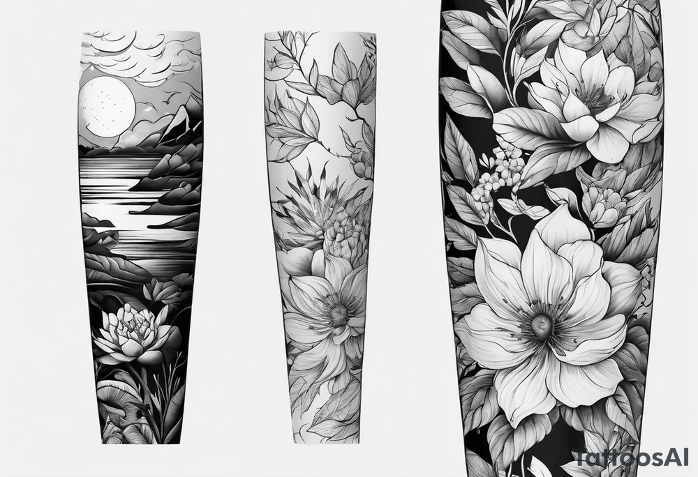 aesthetic nature sleeves tattoo idea