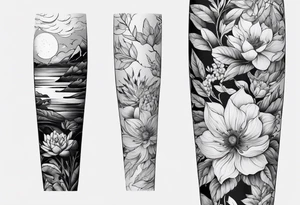 aesthetic nature sleeves tattoo idea