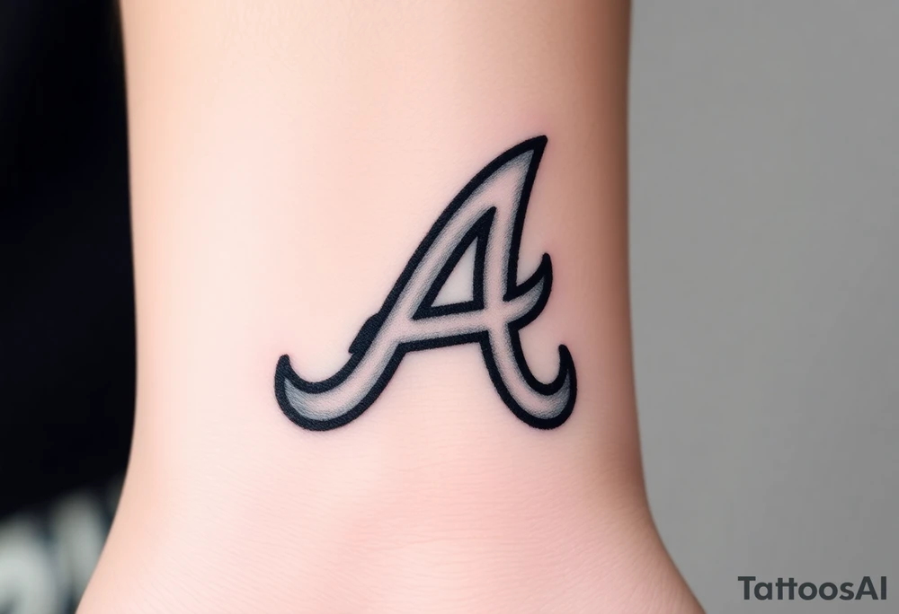 Atlanta Braves logo letter “A” negative shaded tattoo idea