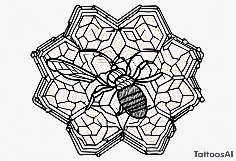 geometric honey comb tattoo idea
