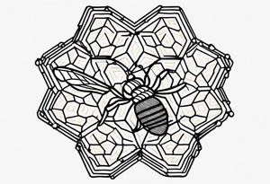 geometric honey comb tattoo idea
