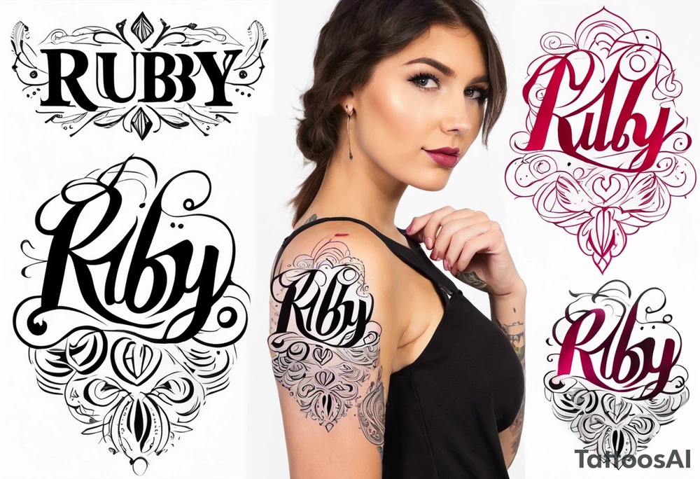Generate a girly tattoo with the name of: Ruby tattoo idea Generate a girly tattoo with the name of: Ruby tattoo idea